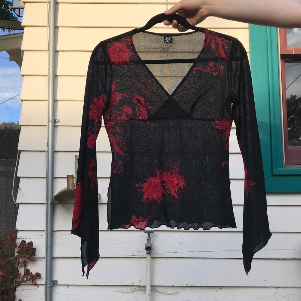 90’s Floral Print Top